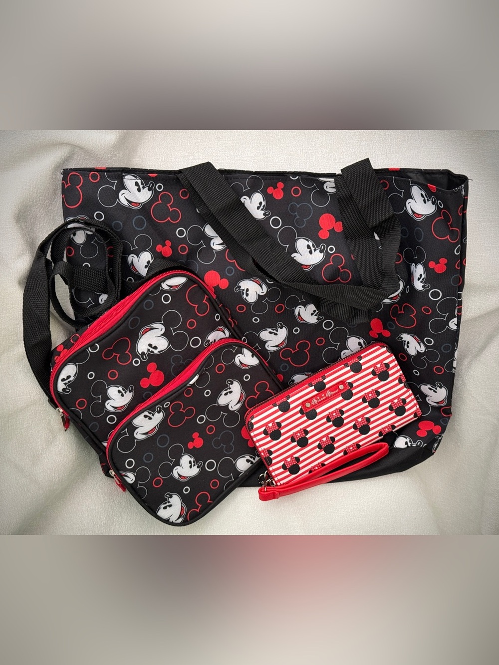 Disney Mickey Mouse Tote (NWOT) Crossbody Bag (LN) Minnie Mouse Wristlet (NWOT)